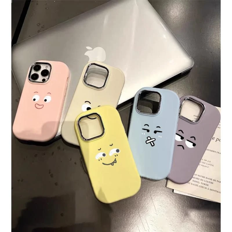 搞怪表情肤感壳用苹果15手机壳iphone13/14promax防摔12/11可爱软