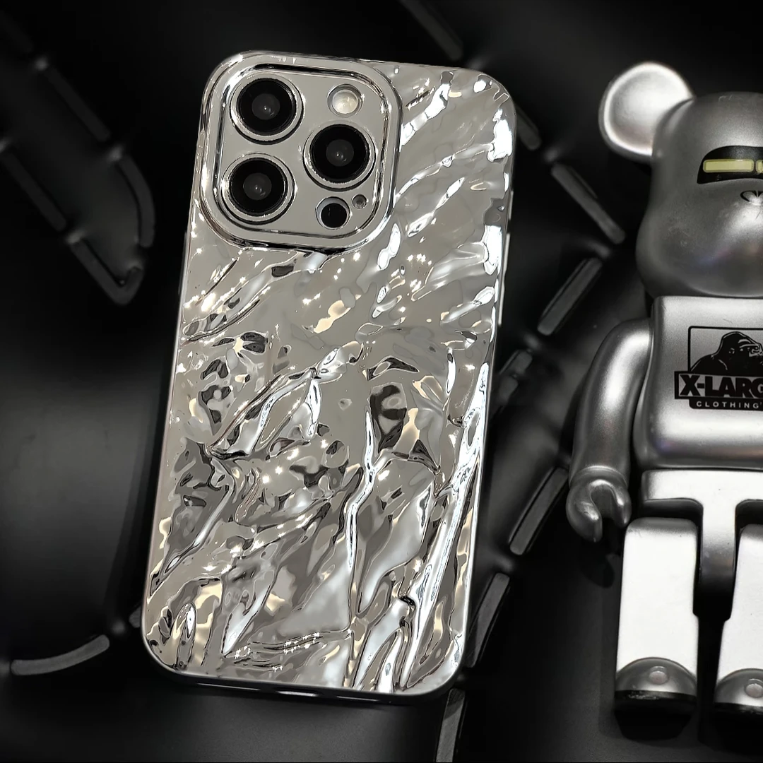 高级褶皱不规则适用苹果15手机壳iphone14/13promax简约12/11潮牌