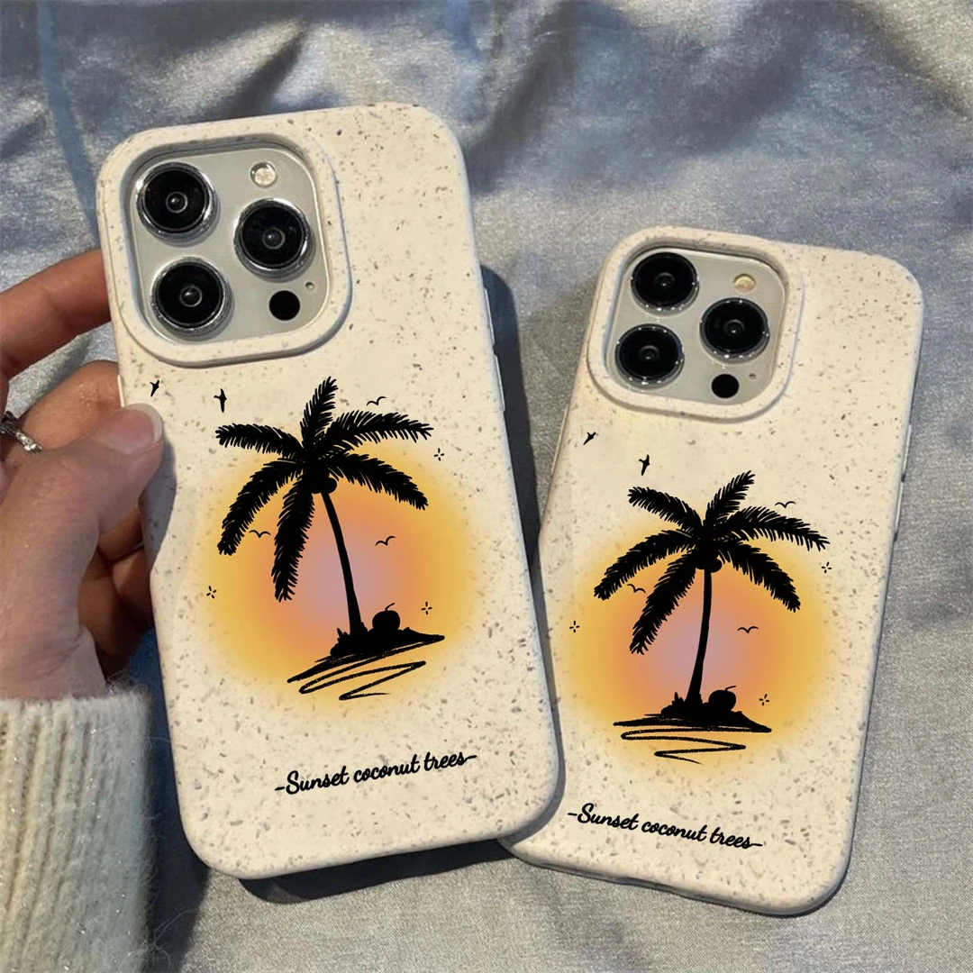 日落黄椰子树适用苹果14/13promax手机壳12华为/vivo/小米/oppo女
