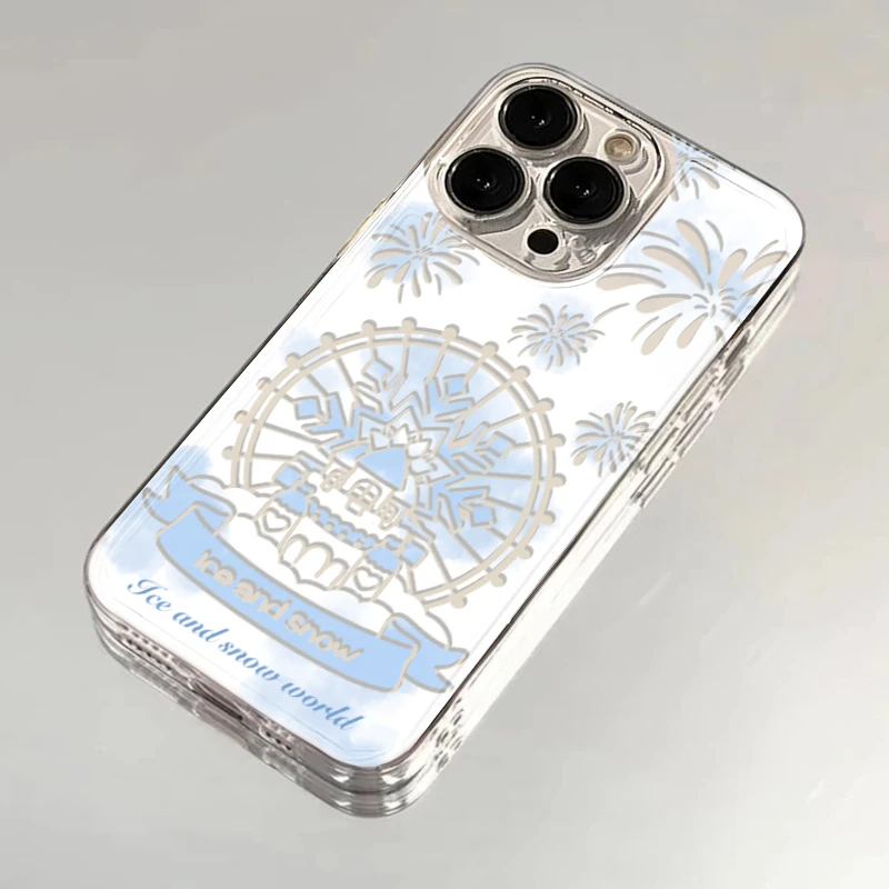 梦幻冰雪世界适用iPhone15/14/13手机壳苹果小米vivo华为oppo可爱