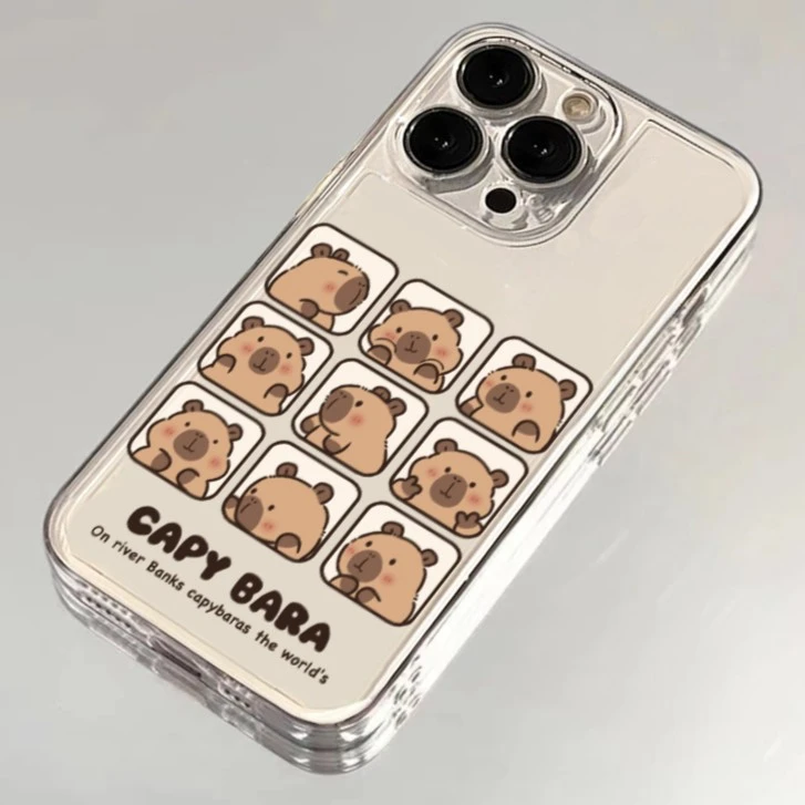 九宫格水豚适用iPhone15/14/13手机壳苹果小米vivo华为oppo可爱