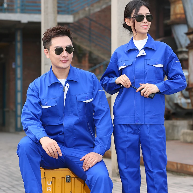 定制春秋季工作服套装男耐磨劳保服汽修工地上衣工厂车间加厚工装