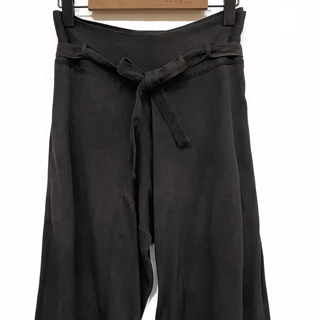 左岸迷香原创设计  果儿坊【裤子】丝100% 深蓝休闲裤子3034