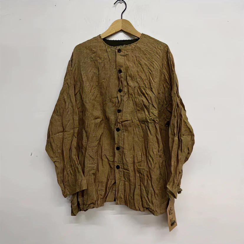 左岸迷香 果儿坊【男装衬衫】时尚 百搭 休闲 舒适 亚麻 圆领 9019