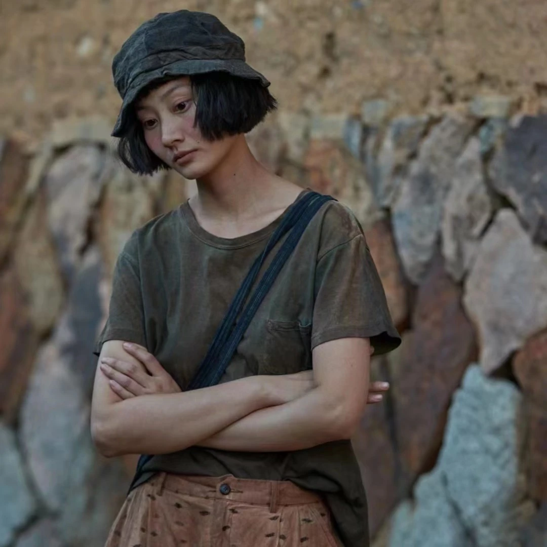 左岸迷香原创设计果儿坊【T恤】植物染 圆领 水洗 休闲 夏季 4014