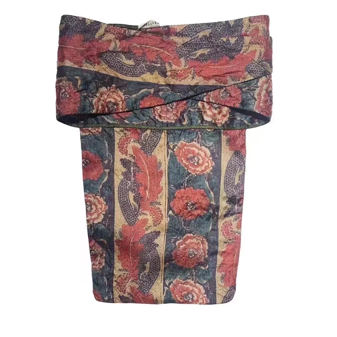 左岸迷香果儿坊【夏季帽子花纹花色红色】印花休闲复古0018