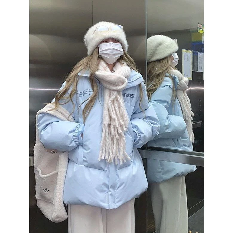 复古冬季新款羽绒服女小众设计感宽松面包服韩版学生羽绒