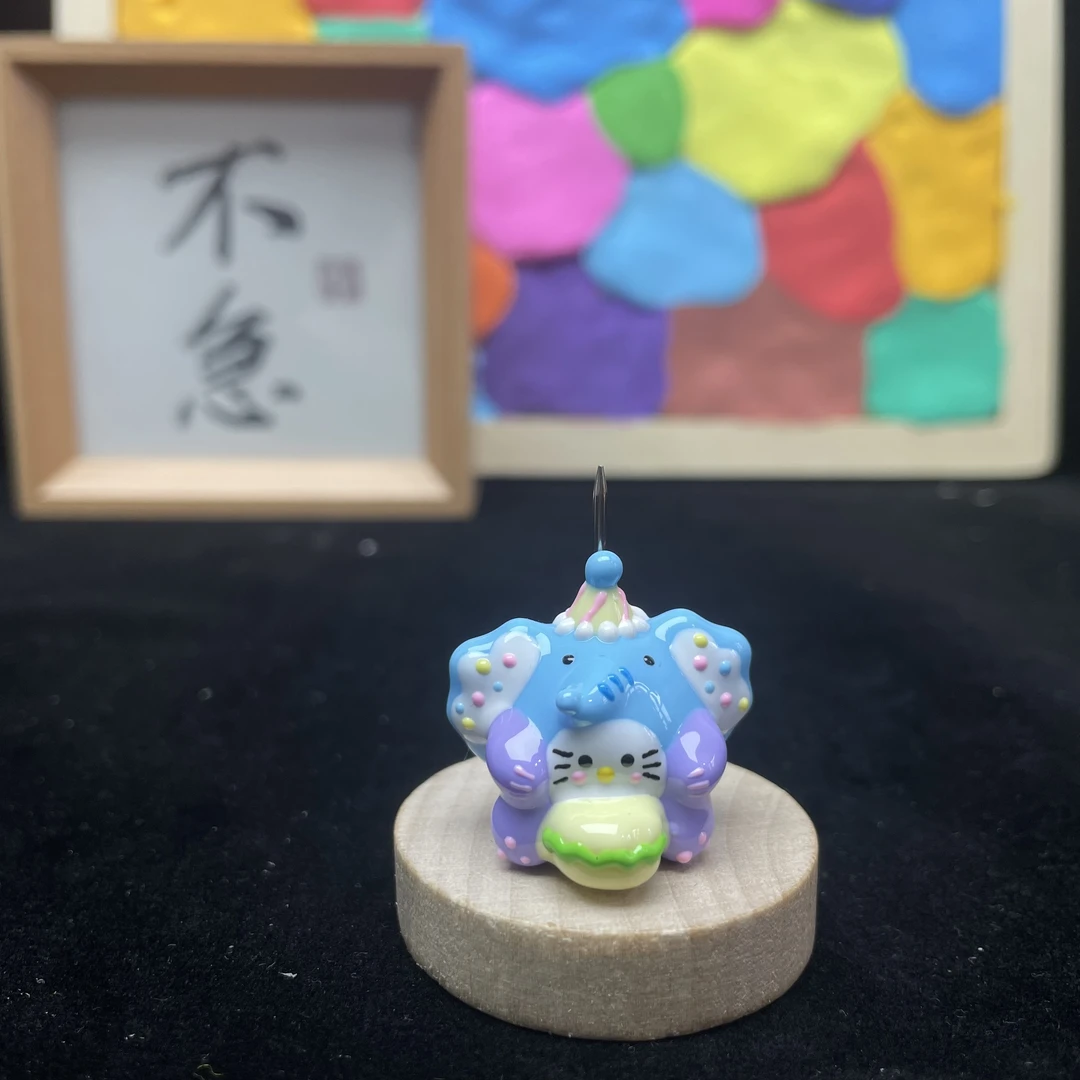 【A11】KT大象房子纯手工捏捏制作DIY创意手机链