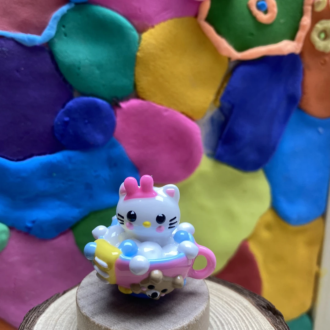 【C79】Kitty猫杯子-纯手工捏捏制作DIY创意手机链