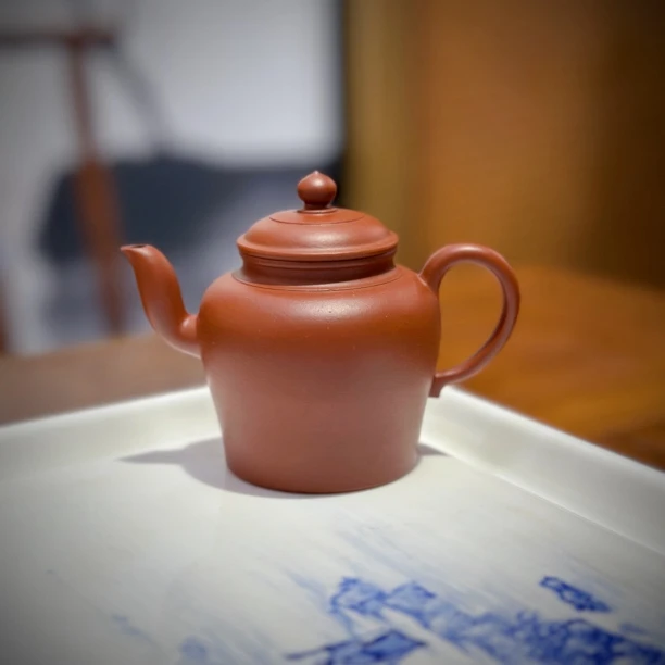 潮简正品 张银超 宫灯壶 140cc潮州手拉朱泥壶全手工紫砂壶内推孔