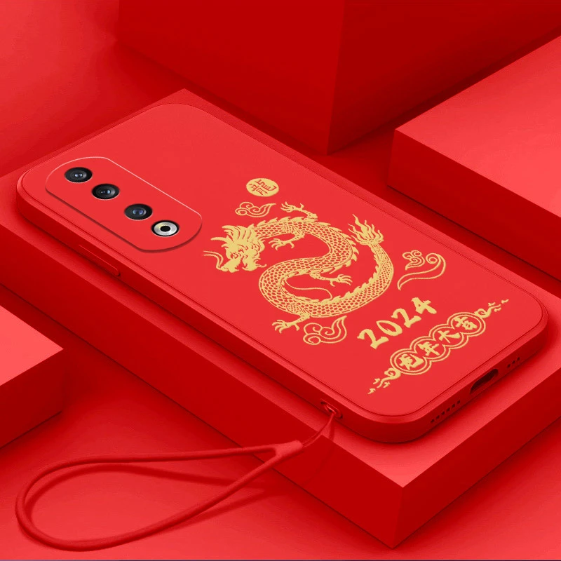 2024龙年大吉荣耀90pro手机壳REP-AN00中国风软胶超薄新款磨砂女