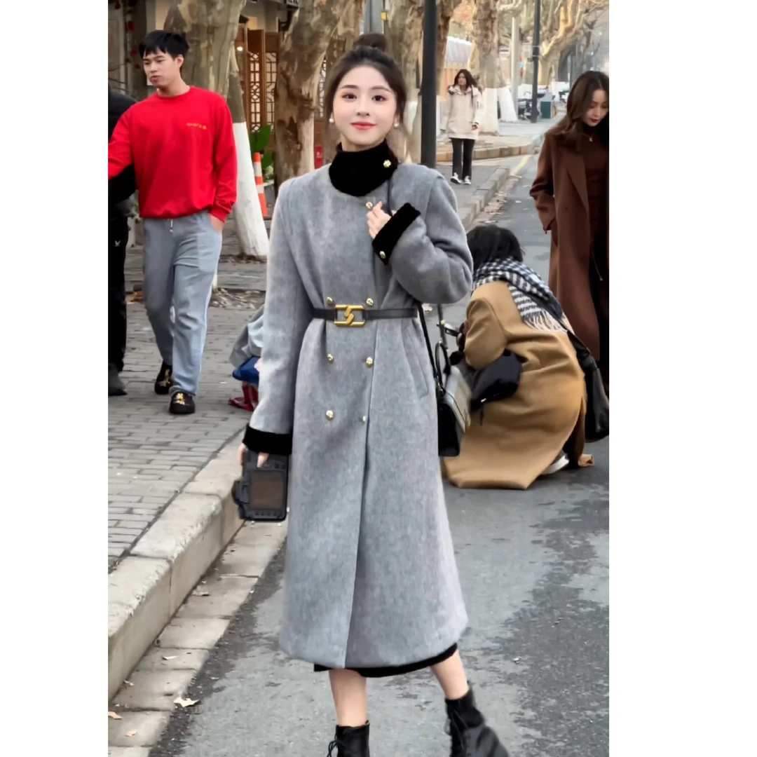 【大只定制】巴黎画报 气质时尚白鸭绒宽松中长款秋冬3DWJJ2908