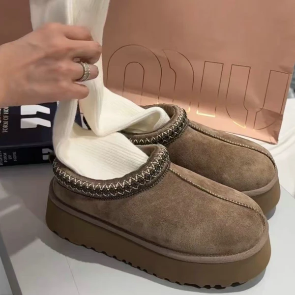 诗歌兰2025冬季新款厚底包头拖鞋时尚百搭加厚保暖棉鞋