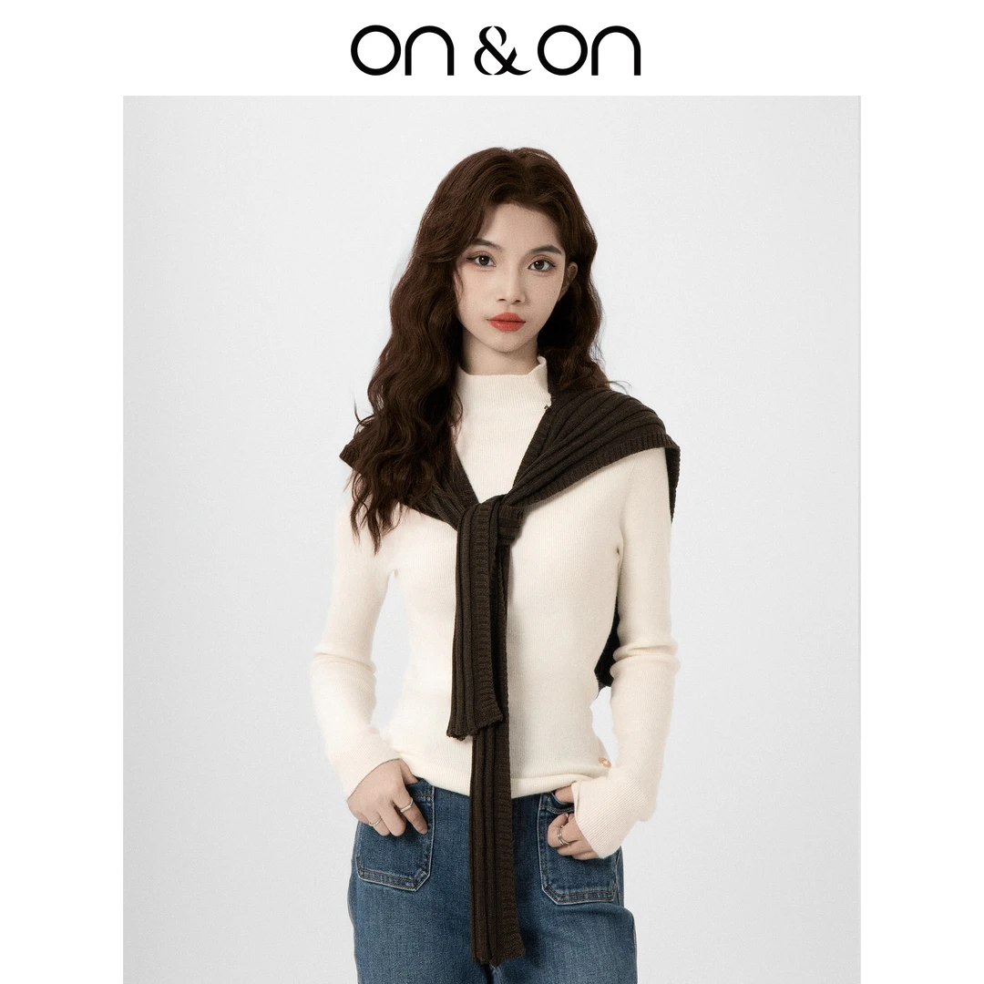 ON&ON/安乃安韩系复古针织秋冬百搭时尚打结披肩N4SW9504休闲