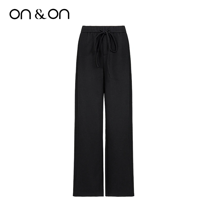 ON&ON/安乃安秋冬新款绑带显瘦针织阔腿休闲女装长裤-N2AU31020