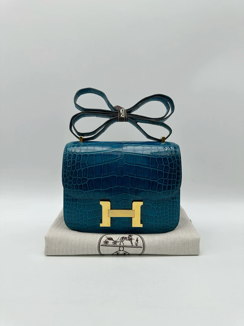 99新 Hermes/爱马仕 Constance康康金扣7w鳄鱼皮单肩斜挎 97321