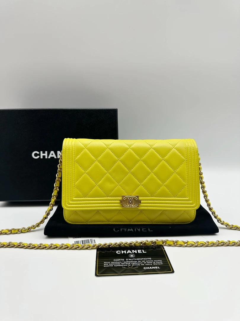 95新 Chanel/香奈儿 CHANEL香奈儿boy菱格woc链条包49204