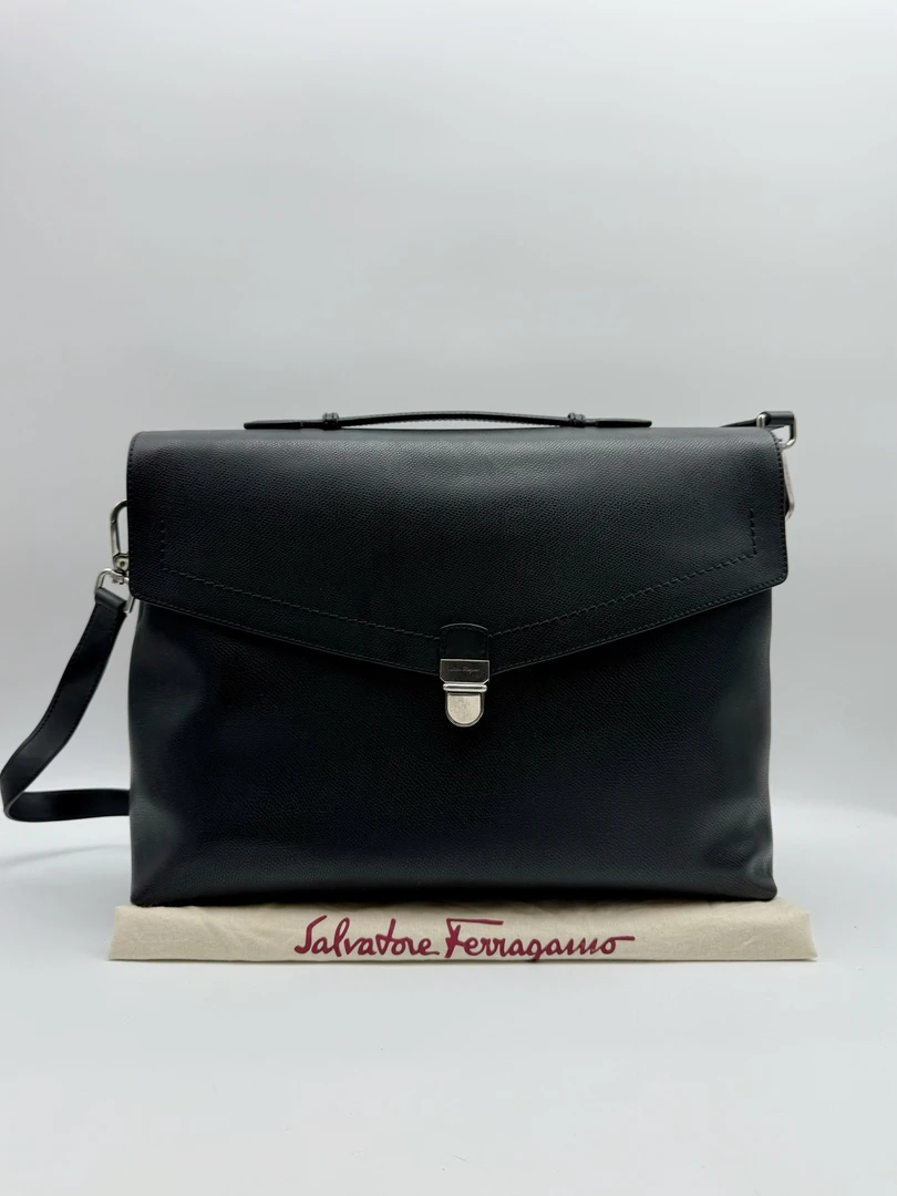 95新 FERRAGAMO/菲拉格慕 全皮公文包斜挎包94248