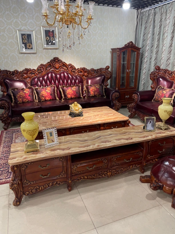 欧式纯实木茶几，电视柜