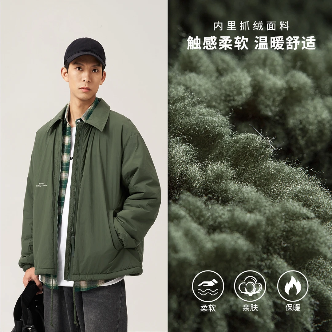 李宁运动时尚系列男女同款加绒保暖防泼水宽松冬季夹克