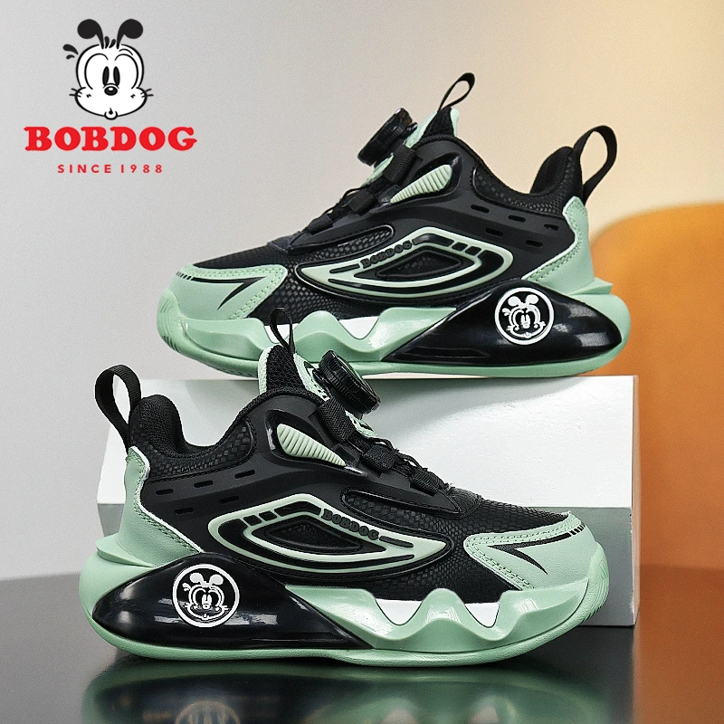 巴布豆儿童鞋子2024秋冬新款皮面防水男童鞋子女童休闲跑步运动鞋