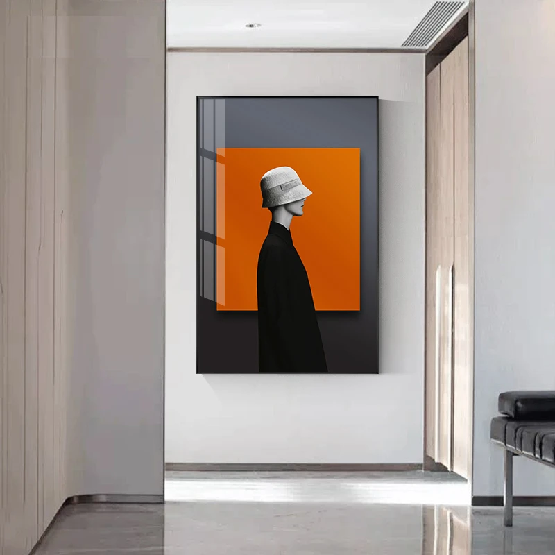 后现代人物装饰画大尺寸玄关走廊挂画北欧轻奢客厅壁画沙发背景墙