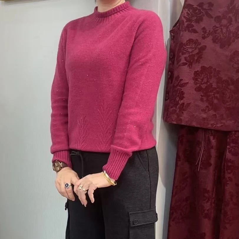 茹茹时装粉色羊毛衫