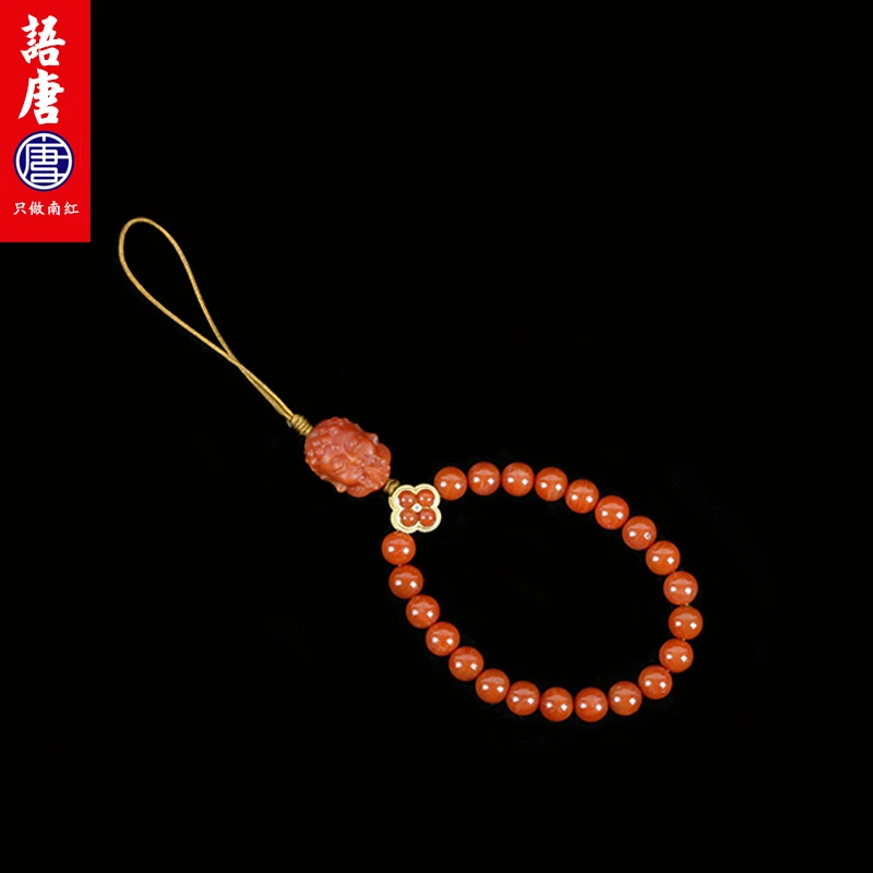 语唐保山南红宝宝佛手机链