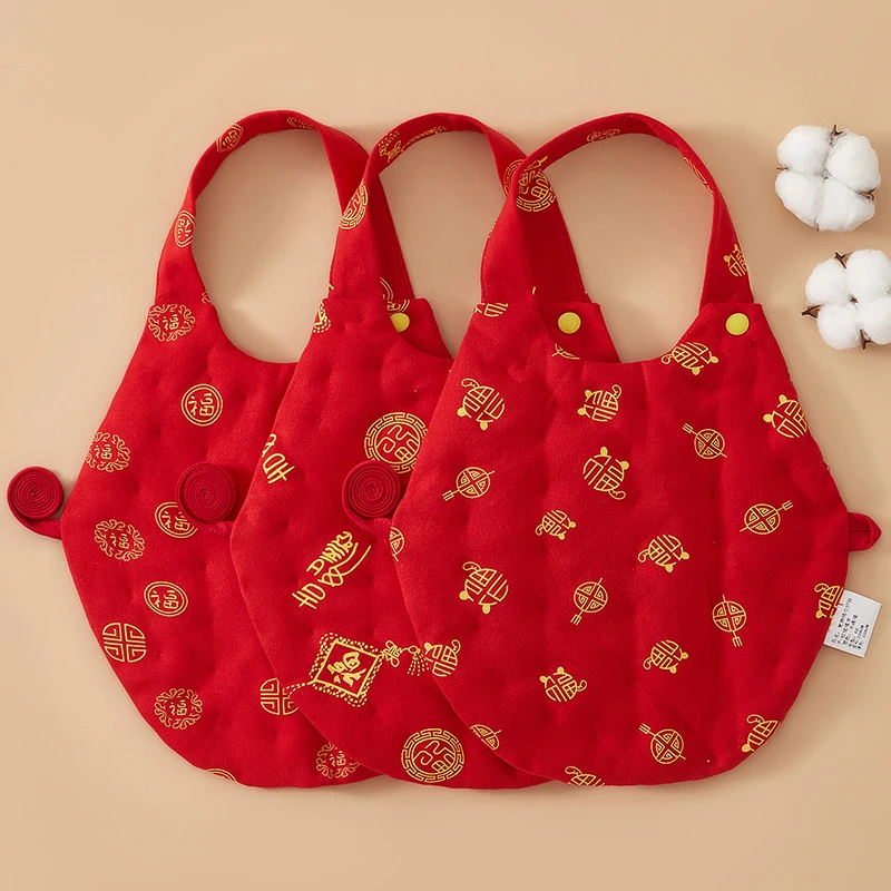 新生儿宝宝加厚睡觉兜兜婴儿纯棉花手工肚兜儿童春秋季夹棉护肚子