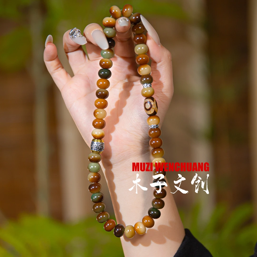 【国风敦煌】【天然菩提】双圈款苹果珠菩提手串百搭-送菩提鉴定珠3颗