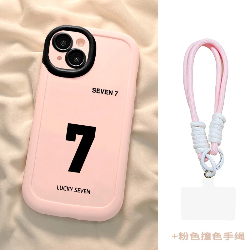 【苹果/华为/荣耀/OPPO/vivo/小米】数字7粉底磨砂泡芙防摔手机壳