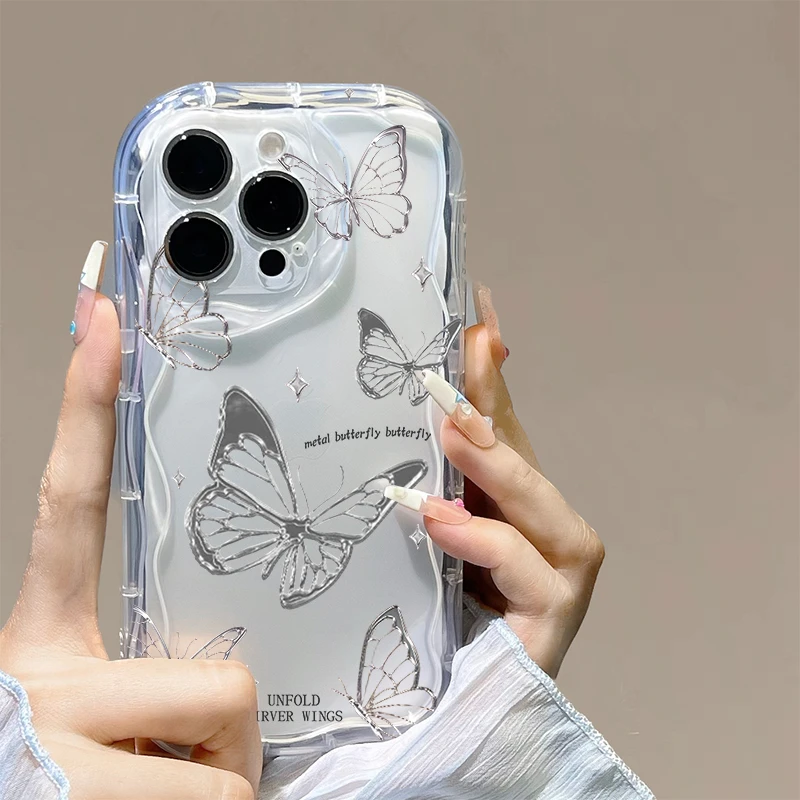 【苹果/华为/荣耀/OPPO/vivo/小米】翩翩蝴蝶奶油纹全包边手机壳