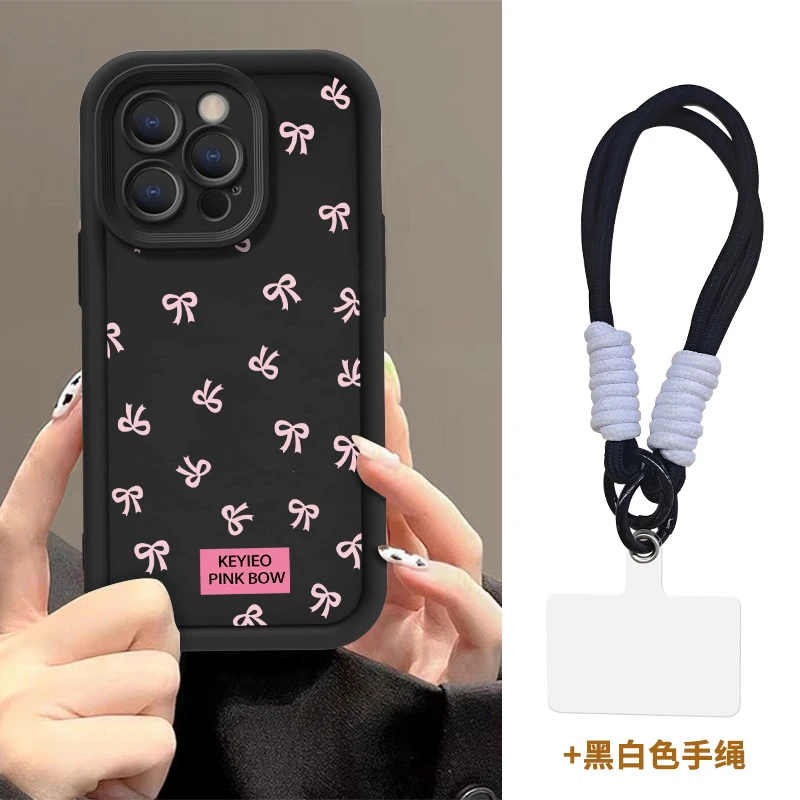 【苹果/华为/荣耀/OPPO/vivo/小米】满屏粉蝴蝶结天眼阶梯手机壳