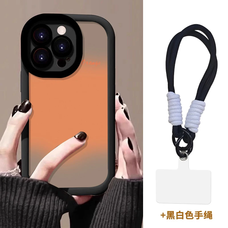 【苹果/华为/荣耀/OPPO/vivo/小米】渐变晕染橙磨砂泡芙防摔手机壳