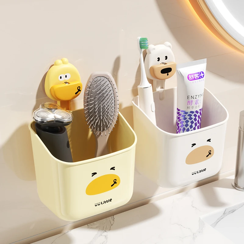 【强力吸附】吸盘壁挂收纳盒葱姜蒜厨房浴室挂篮免打孔卫生间置物架