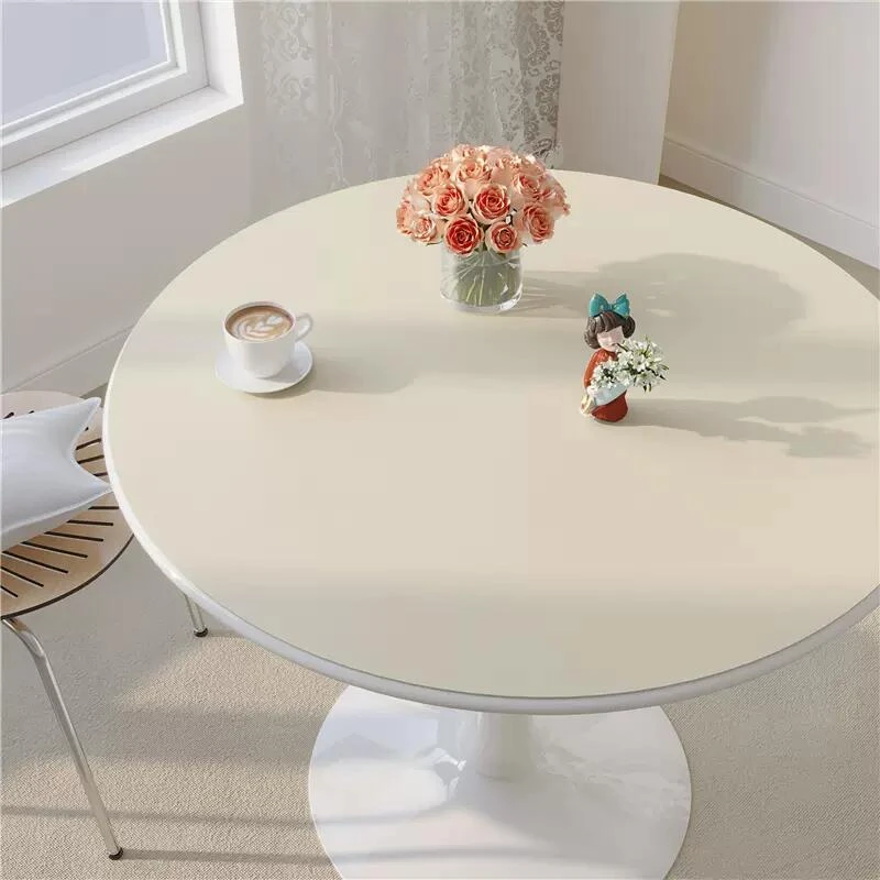 纯色硅胶圆桌桌垫圆形餐桌垫小茶几垫子圆桌布防水防油免洗高级感