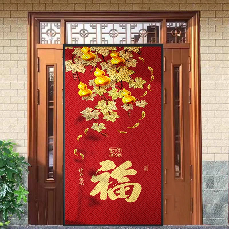 冬季棉门帘保暖防风农村大门家用保温挡风防寒帘免打孔空调隔断帘