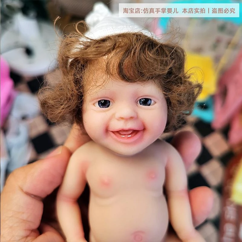 6寸全胶仿真婴儿重生同款硅胶儿童洋娃娃安抚陪睡眠毛绒迷你手掌