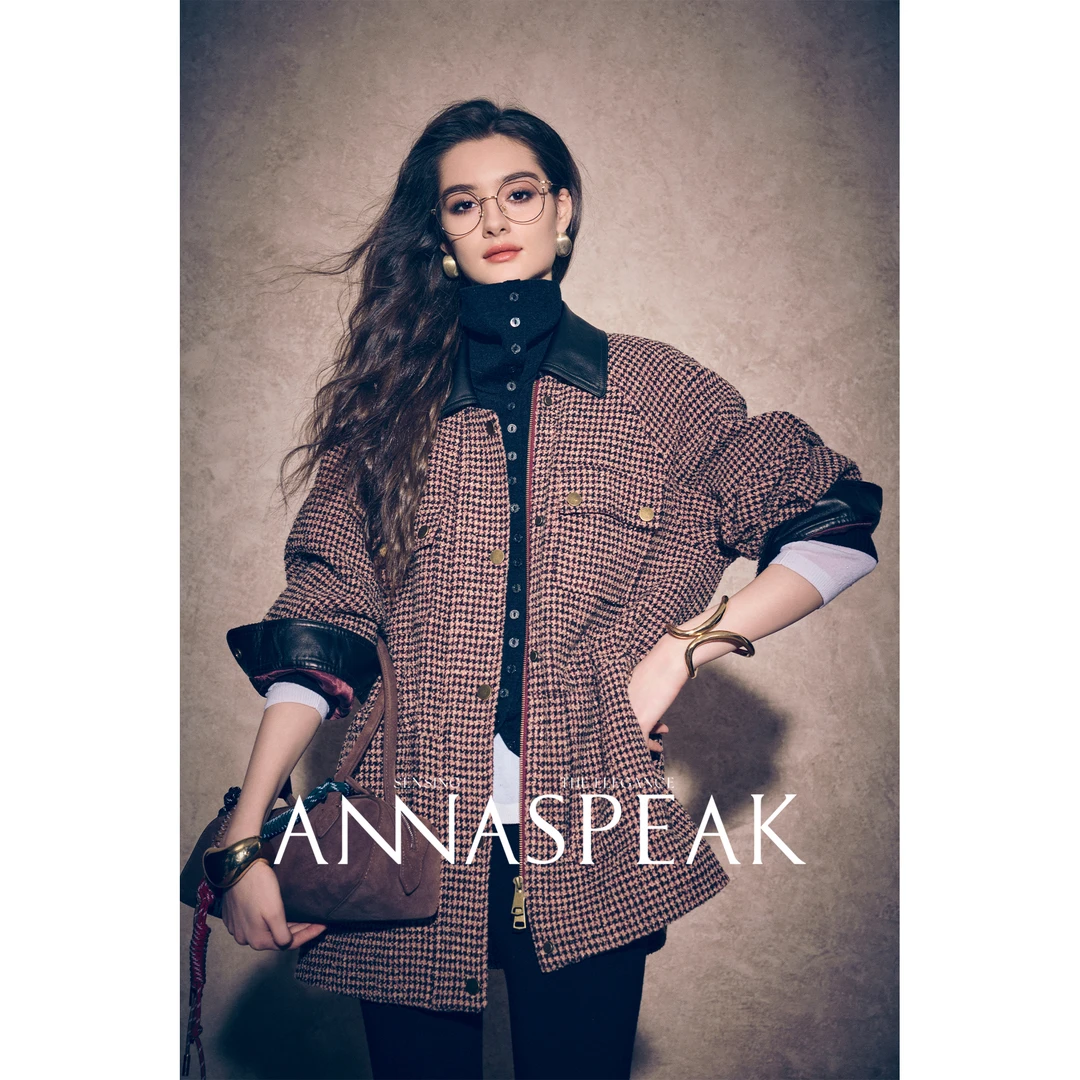 ANNASPEAK ROSSO红标欧洲进口FITECOM千鸟格猎装运动风夹克外套冬