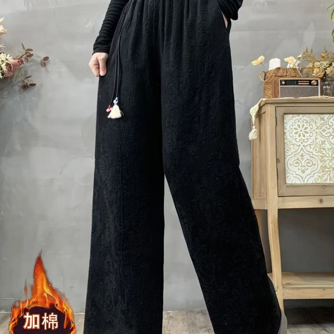 水墨江南-棉麻加棉吊坠裤305