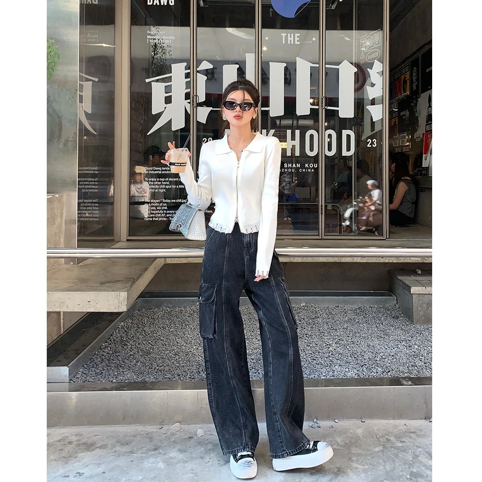 张耶啵【舒适目录】微胖大码女装韩系复古翻领上衣宽松牛仔裤显瘦