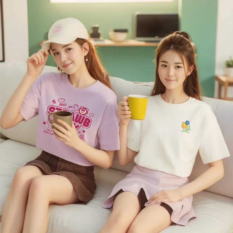 【100-199】短袖T恤女2024夏季新款上衣纯棉设计感甜酷减龄显瘦半袖