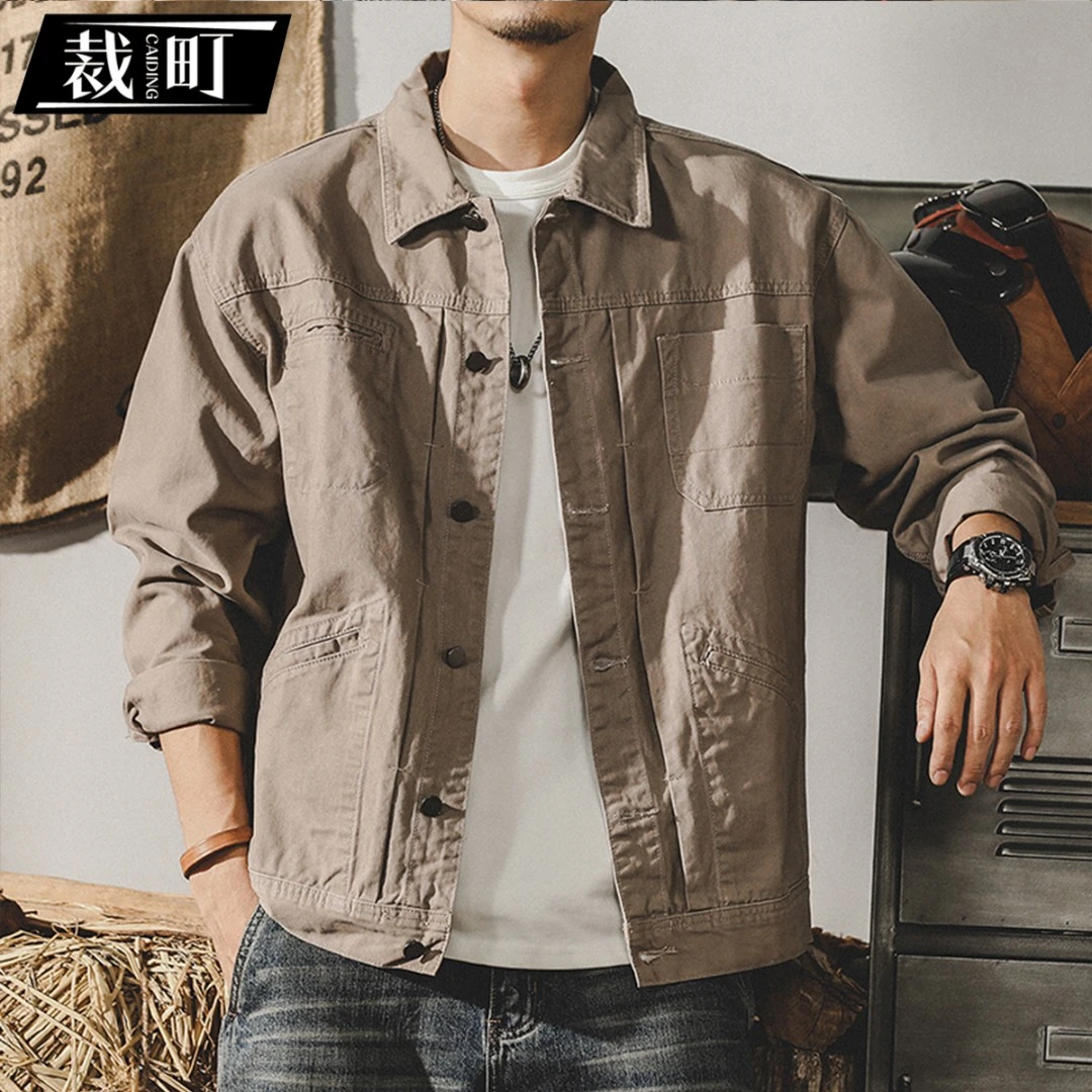 美式重磅秋季男士休闲外套男秋冬2023年新款帅气潮流休闲工装夹克