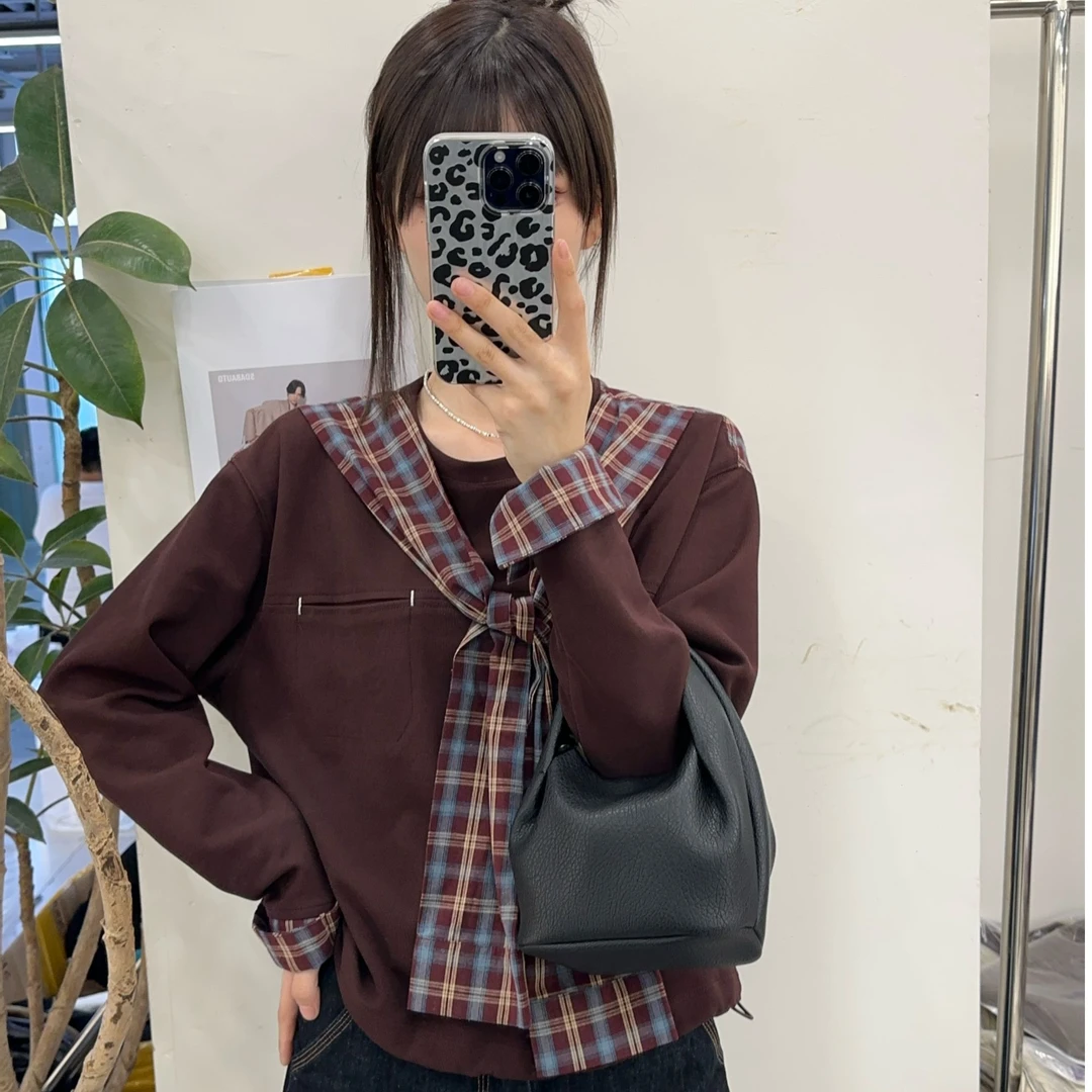 秋季新款韩版百搭高级感休闲圆领披肩卫衣【雪菲】