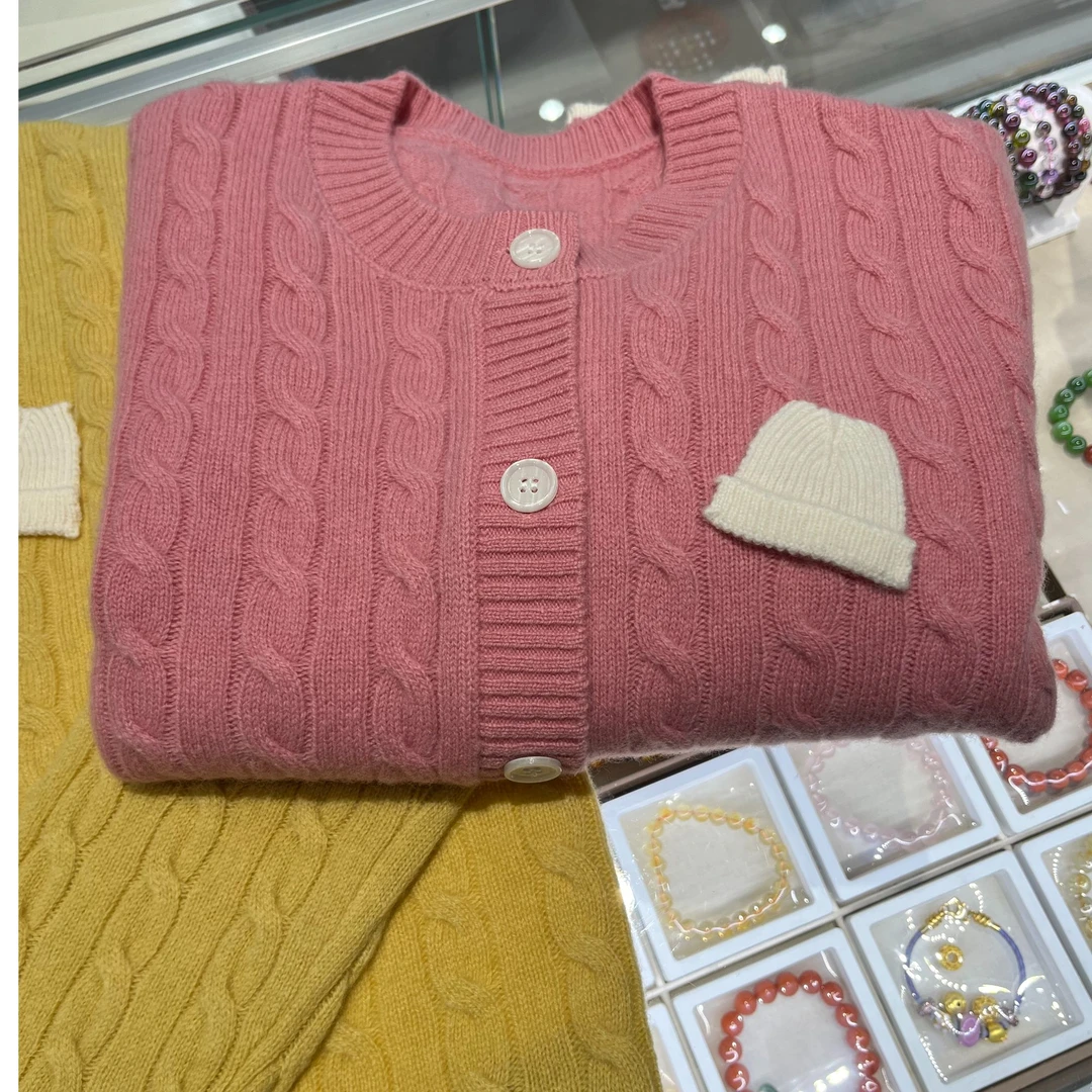 冬季新款简约百搭时尚休闲开衫毛衣内搭【帽子】