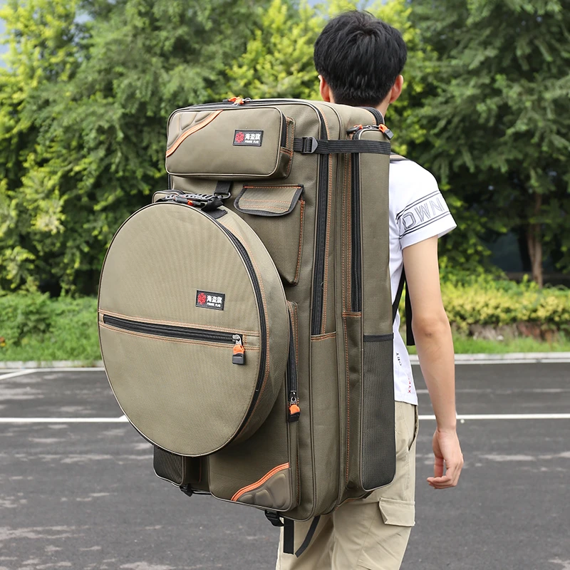 海盗旗钓椅包耐磨加宽厚欧式钓鱼背包双层大容量多功能防水收纳