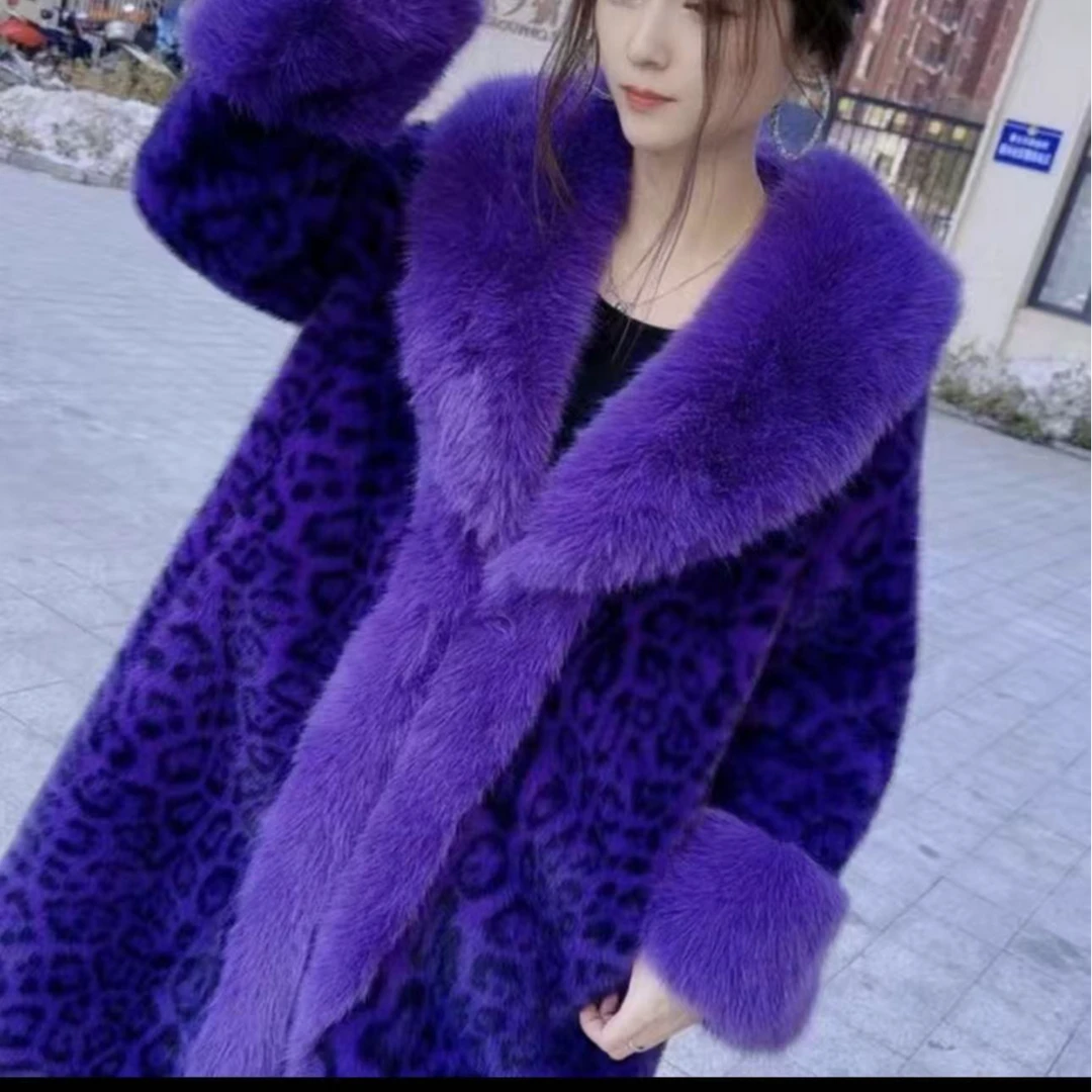 7713厚款常规宽松型长款女外套时尚女款上衣紫色中长款秋冬