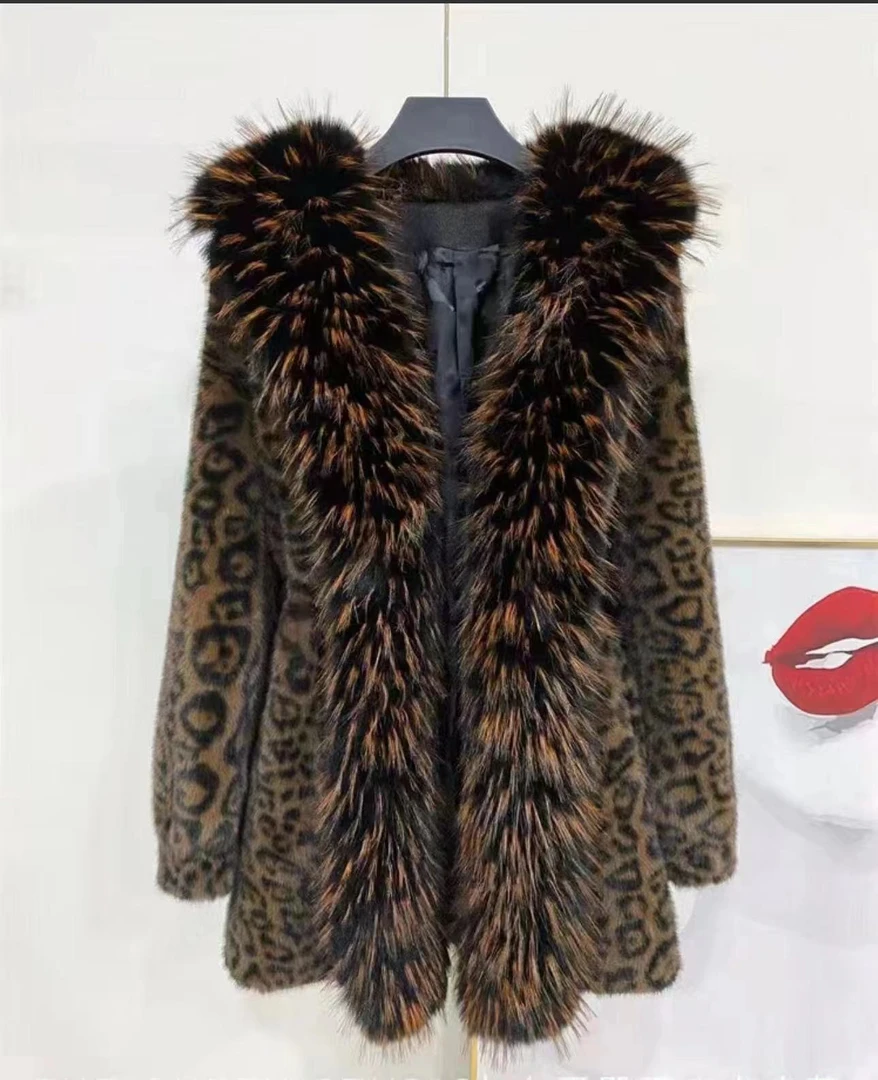 24款门劲毛毛气质中长款收腰显瘦网红女款冬季保暖加厚毛毛外套