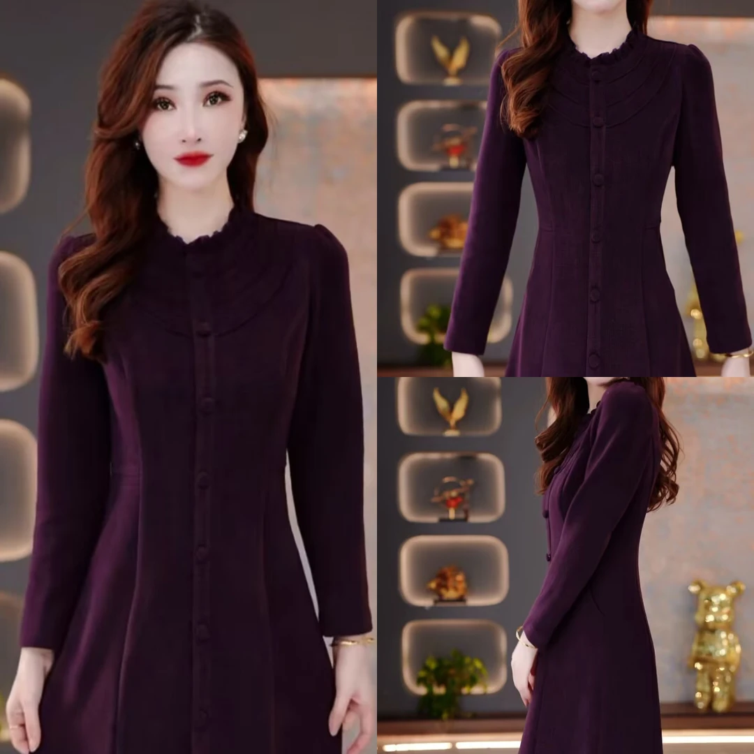 秋季新款连衣裙2024秋季气质韩版显瘦百搭收腰连衣裙MY24Y730款