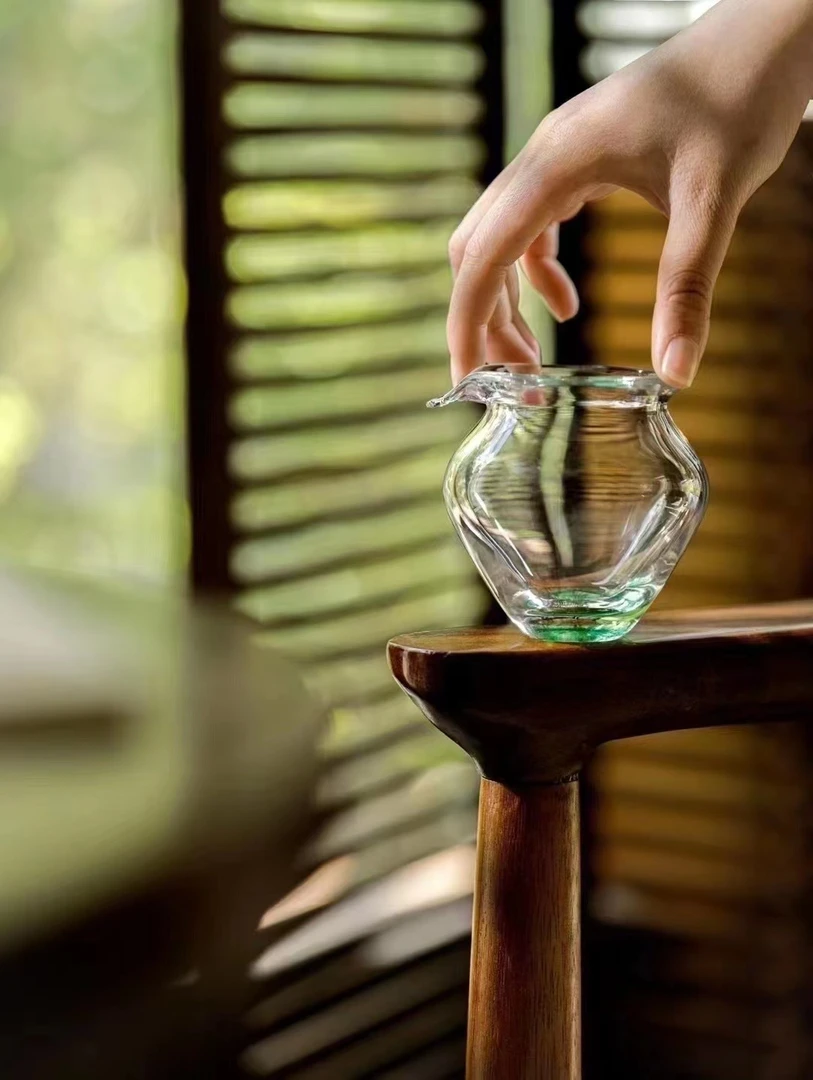 【弥生茶器】饴山琉璃网红手工木把晓春公道杯尖嘴公杯家用茶具分茶